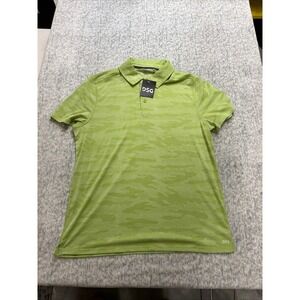 DSG Mens Movement Polo Shirt‎ Pale Green Camo Moisture Wicking Size M NEW